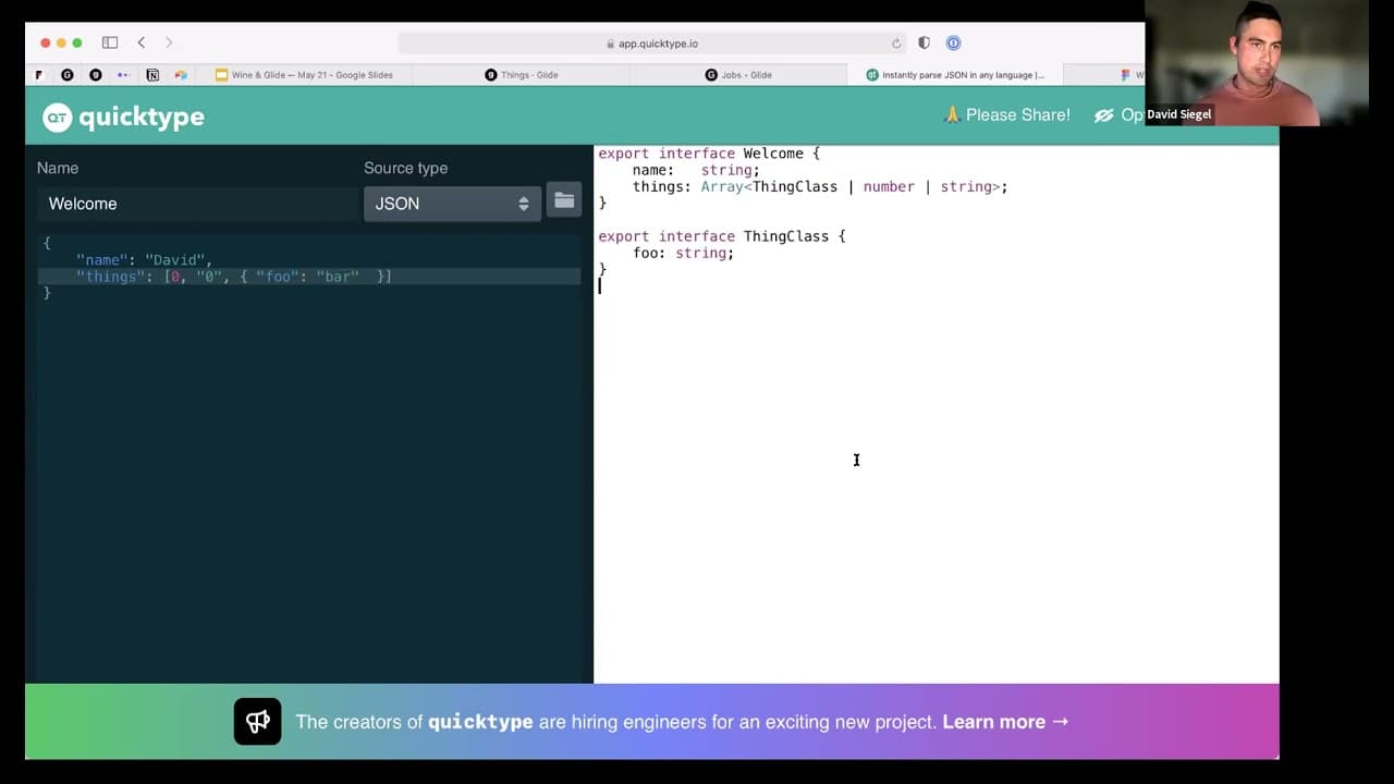 quicktype @ Wine and Glide