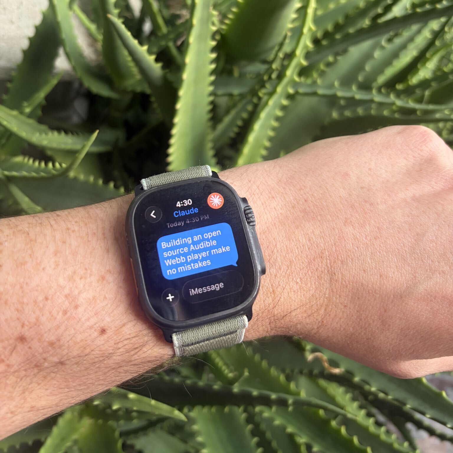 Claude in iMessage on Apple Watch